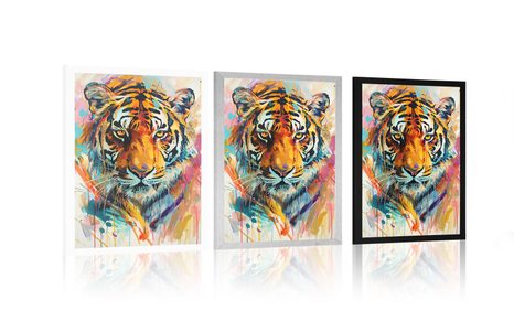 PLAKÁT TYGR S IMITACÍ MALBY - LEVY A TYGŘI - PLAKÁTY