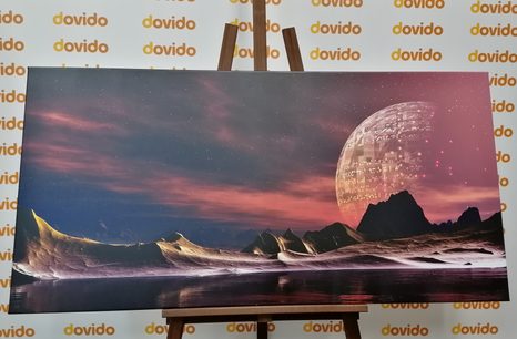 WANDBILD FUTURISTISCHER PLANET - BILDER VON UNIVERSUM UND STERNEN - BILDER