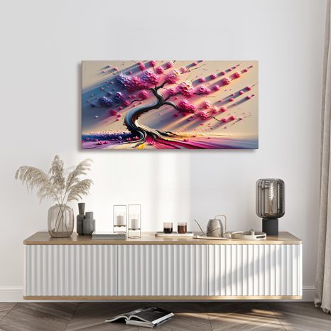 WANDBILD ROSA LEBENSBAUM - BILDER BÄUME DES LEBENS - BILDER