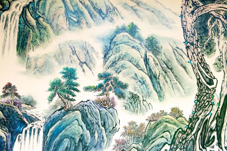 WANDBILD CHINESISCHE LANDSCHAFTSMALEREI - BILDER VON NATUR UND LANDSCHAFT - BILDER