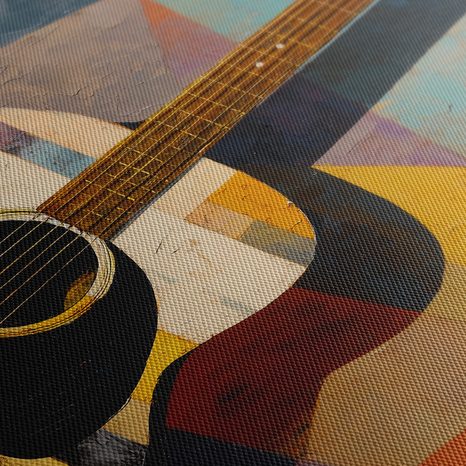 TABLOU MOZAIC COLORAT DE CHITARĂ - TABLOURI MUZICALE - TABLOURI