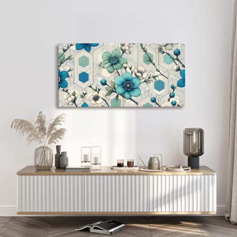 OBRAZ KOMBINACE KVĚTIN A GEOMETRIE - PICTURES FLOWERS - PICTURES