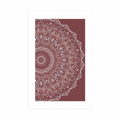 POSTER – MANDALA IN STILE VINTAGE IN TONALITÀ ROSA - FENG SHUI - POSTER