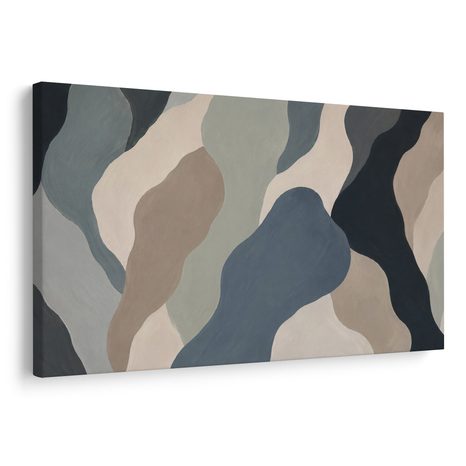 TABLEAU SUR TOILE – FORMES ORGANIQUES AUX COULEURS SOURDES - IMAGES FORMES ABSTRAITES - TABLEAUX