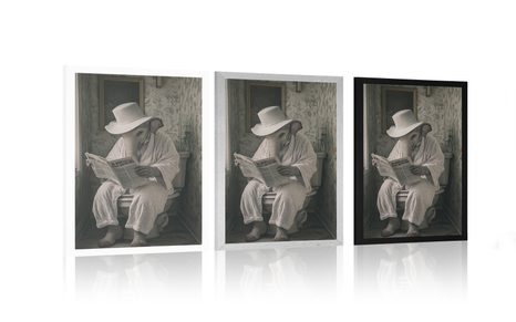 PLAGÁT SLON S NOVINAMI NA ZÁCHODE - SLONY - PLAGÁTY