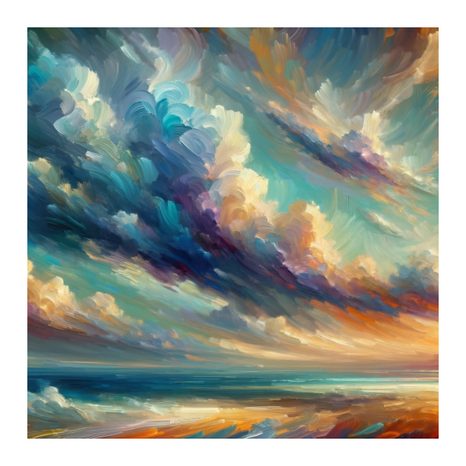 OBRAZ SOUZNĚNÍ NEBE A VODY - OBRAZY VÝCHOD A ZÁPAD SLUNCE - OBRAZY