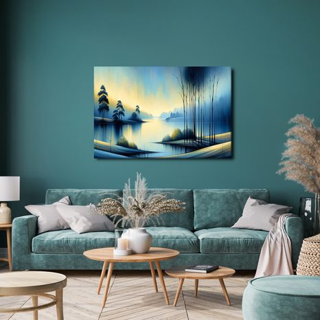 WANDBILD RUHIGER SEE IN BLAU - BILDER SEEN - BILDER