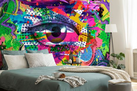 TAPETA LIDSKÉ OKO V POP-ART STYLU - ABSTRAKTNÍ TAPETY - TAPETY