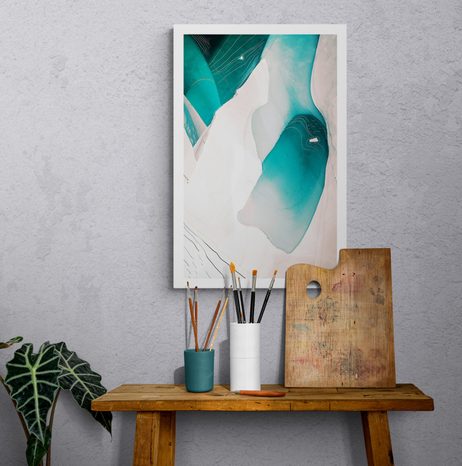 POSTER ABSTRAKTE BERGSEEN - MOTIVE AUS UNSERER WERKSTATT - POSTER