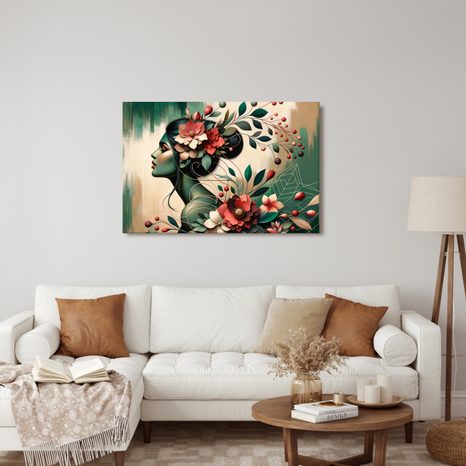 WANDBILD BLUMEN-GÖTTIN - WANDBILDER FRAUEN - BILDER