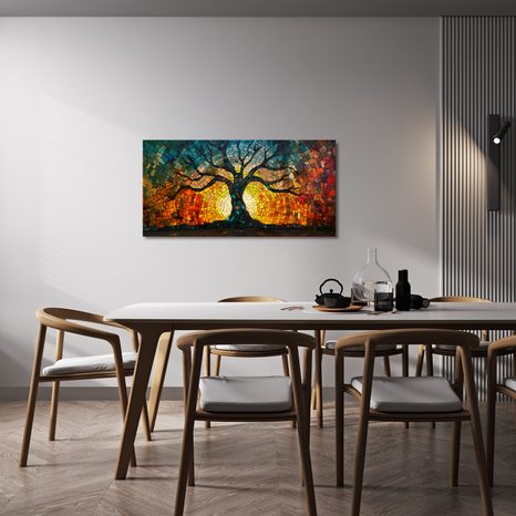 WANDBILD STRAHLENDER LEBENSBAUM - BILDER BÄUME DES LEBENS - BILDER