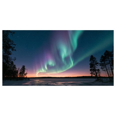 CANVASTAVLA FÄRGSTARKT NORRSKEN I STILLHET - TAVLOR MED NORRSKEN - TAVLOR
