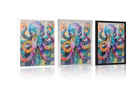 PLAKÁT CHOBOTNICE S IMITACÍ MALBY - CHOBOTNICE - PLAKÁTY