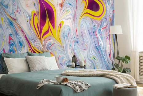 TAPETA ABSTRAKCE VE STYLU EBRU - ABSTRAKTNÍ TAPETY - TAPETY