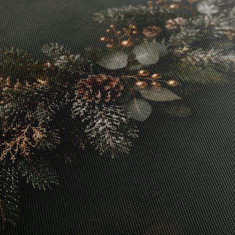 CANVASTAVLA FESTLIGT GRANRIS MED GYLLENE BÄR - JUL- OCH VINTERTAVLOR - TAVLOR