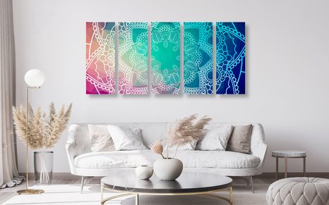 5-RÉSZES KÉP PASZTELL MANDALA - FENG SHUI KÉPEK - KÉPEK