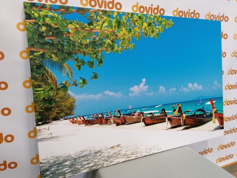 CANVAS PRINT WHITE SANDY BEACH ON THE ISLAND OF BAMBOO - PICTURES - 🔥 TOTAL SALE 🔥