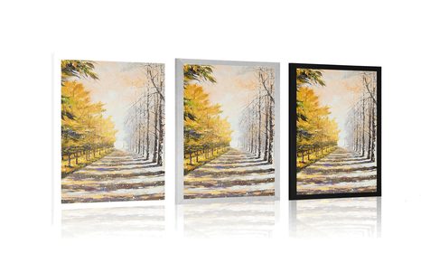 PLAKÁT PODZIMNÍ ALEJ STROMŮ - PŘÍRODA - PLAKÁTY