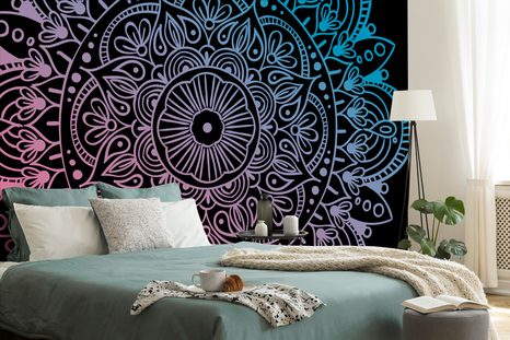 CARTA DA PARATI – MANDALA SU SFONDO SCURO - CARTA DA PARATI FENG SHUI - CARTA DA PARATI