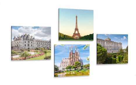 CANVAS PRINT SET MOST AMAZING MONUMENTS OF THE WORLD - SET OF PICTURES - PICTURES
