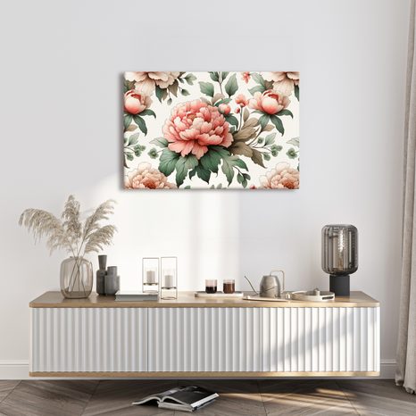 WANDBILD ROMANTISCHE PFINGSTROSEN - BILDER BLUMEN - BILDER