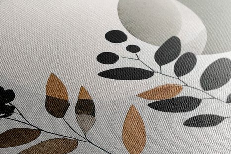 OBRAZ MINIMALISTICKÉ LISTY S BOHO POZADÍM - OBRAZY STROMY A LISTY - OBRAZY