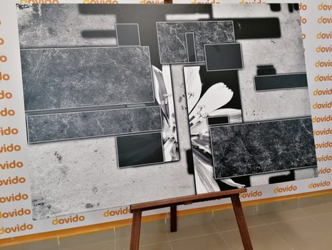 TABLOU ABSTRACȚIE ÎN DESIGN ALB-NEGRU - TABLOURI ALB-NEGRU - TABLOURI