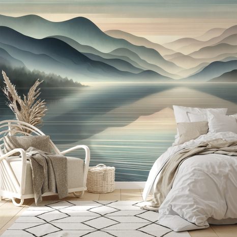 SAMOLEPÍCÍ TAPETA MLŽNÉ HORSKÉ PANORAMA - TAPETY HORY - TAPETY