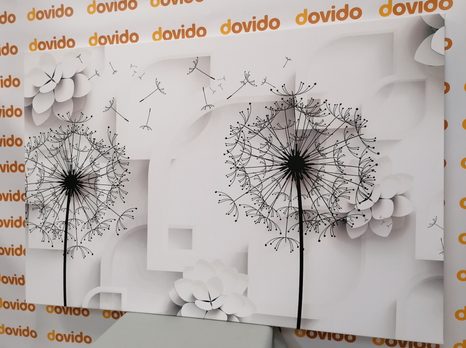 TABLOU MODERN PĂPĂDIE - TABLOURI ALB-NEGRU - TABLOURI