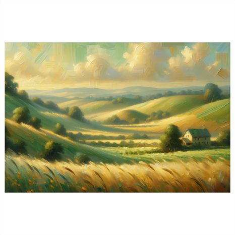 WANDBILD GOLDENE FELDER BEI DER EINSAMKEIT - WANDBILDER FELDER UND WIESEN - BILDER