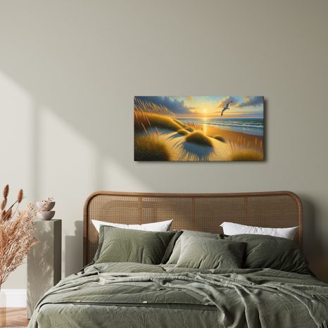 OBRAZ ZLATÉ SVĚTLO POBŘEŽÍ - OBRAZY VÝCHOD A ZÁPAD SLUNCE - OBRAZY