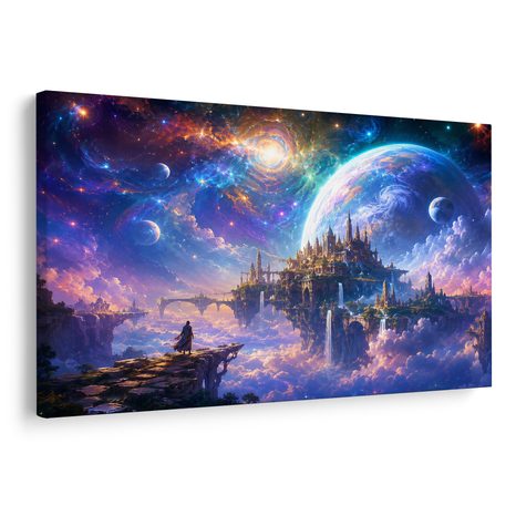 OBRAZ FANTASTICKÉ MESTO MEDZI PLANÉTAMI - OBRAZY GALAXIA - OBRAZY