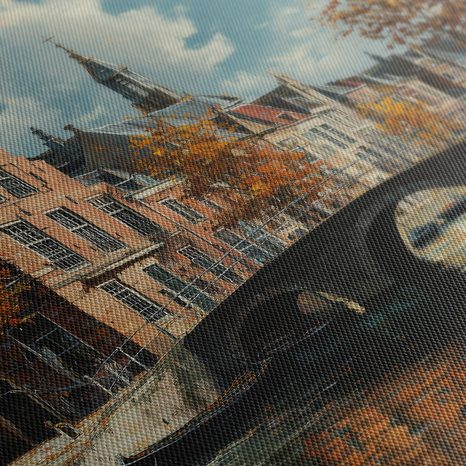 OBRAZ ARCHITEKTURA NAD VODNÍM KANÁLEM - BAREVNÉ DOMY - OBRAZY