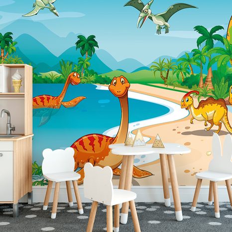 SELF ADHESIVE WALLPAPER IN THE LAND OF DINOSAURS - SELF-ADHESIVE WALLPAPERS - WALLPAPERS