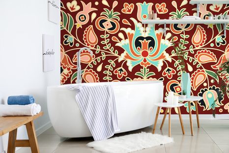 TAPETE VOLKSORNAMENT - GEMUSTERTE TAPETEN - TAPETEN