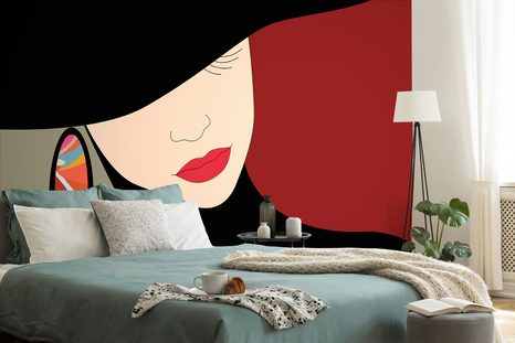SELF ADHESIVE WALLPAPER CLASSY LADY IN A HAT - SELF-ADHESIVE WALLPAPERS - WALLPAPERS