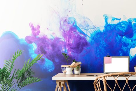 TAPETA MODRO-FIALOVÝ INKOUST - ABSTRAKTNÍ TAPETY - TAPETY