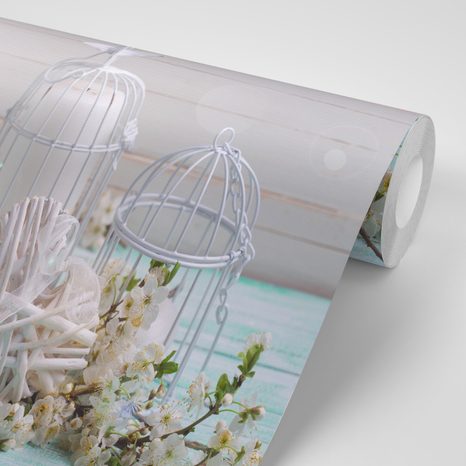 SAMOLEPÍCÍ FOTOTAPETA TŘEŠŇOVÉ VĚTVIČKY A VOJTĚŠKY - SAMOLEPÍCÍ TAPETY - TAPETY