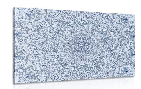 WANDBILD DETAILLIERTES DEKORATIVES MANDALA IN BLAU - BILDER MIT FENG SHUI-MOTIVEN - BILDER