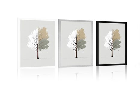 PLAKAT MINIMALISTIČKO RAZNOBOJNO STABLO - STABLA I LIŠĆE - PLAKATI