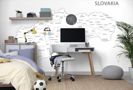 TAPETA MAPA SLOVENSKA V ČIERNOBIELOM - TAPETY MAPY - TAPETY