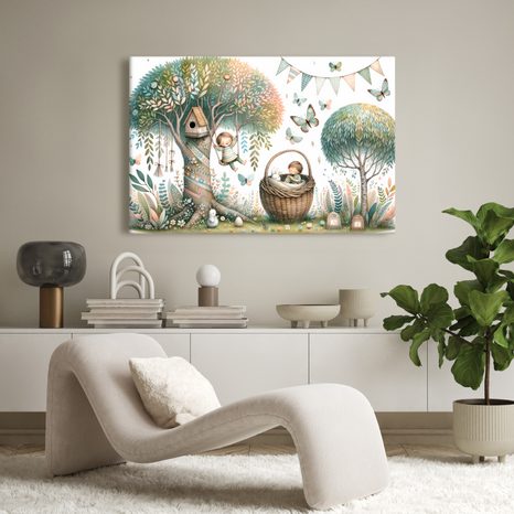 OBRAZ KOUZELNÝ SVĚT POD STROMEM SNŮ - DĚTSKÉ OBRAZY POHÁDKOVÉ BYTOSTI - OBRAZY