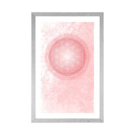 PLAGÁT S PASPARTOU MANDALA V JEMNÝCH TÓNOCH - MOTÍVY Z NAŠEJ DIELNE - PLAGÁTY