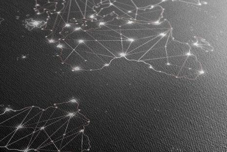 WANDBILD SCHWARZ-WEISSE WELTKARTE - WELTKARTEN ALS BILDER - BILDER