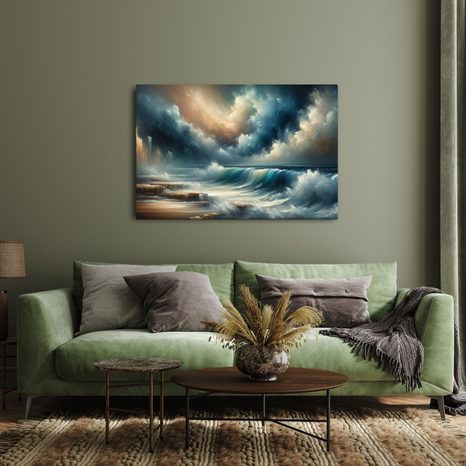 OBRAZ BOUŘE NAD OCEÁNEM - OBRAZY MOŘE A PLÁŽ - OBRAZY