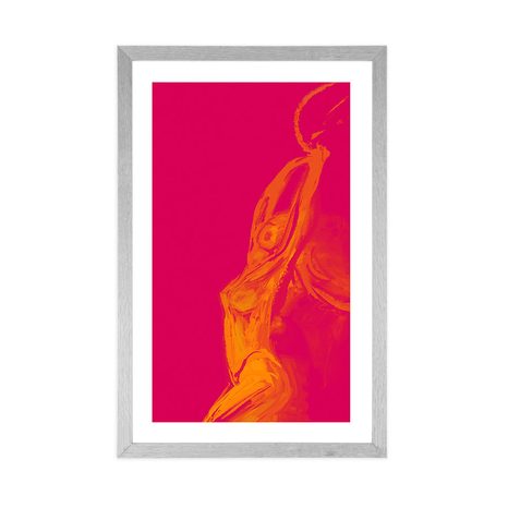 PLAKAT S PASPARTUOM BLISTAVA SILUETA ŽENE - ŽENE - PLAKATI