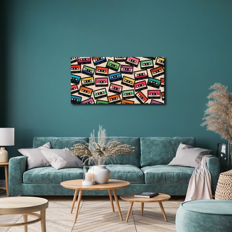 WANDBILD FARBIGE KASSETTEN NOSTALGIE - MUSIKBILDER - BILDER