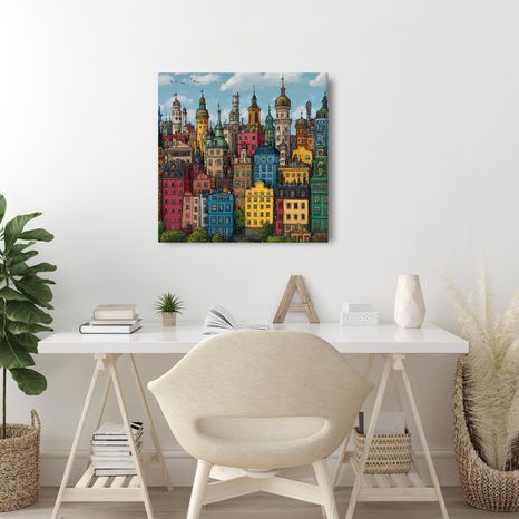 KÉP SZÍNES HÁZAK AZ ÓVÁROSBAN - SZÍNES HÁZAK - KÉPEK