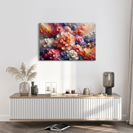 OBRAZ PESTROBAREVNÁ KVĚTINOVÁ HARMONIE - OBRAZY KVĚTŮ - OBRAZY