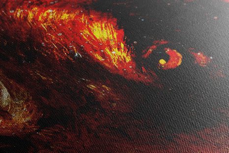 WANDBILD GEHEIMNISVOLLER WOLF - BILDER TIERE - BILDER